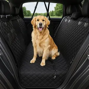 Dog Car Seat Cover for Back Seat with Visual Mesh Window - 100% Waterproof & Scratchproof 600D Oxford Dog Hammock for Car, Truck, SUV - Non-Slip Pet Seat Cover with Side Flaps, Universal Fit