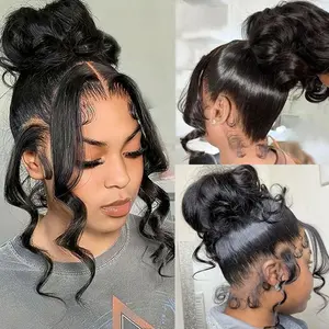 OQ Hair 360 Glueless Body Wave Wear Go Wigs With Drawstring Flexible Fit 360 Lace Frontal Human Hair Wigs Bleached Tiny Knots Preplucked Hairline Invisi Fit Strap Wear Go Glueless Wigs