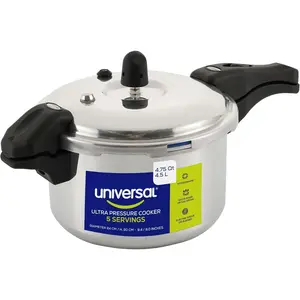 Universal Ultra Pressure Cooker – 4.75 Quart (4.5 Liter) Aluminum Pressure Pot – 6 Safety Systems – 9.4 in Diameter – Imported
