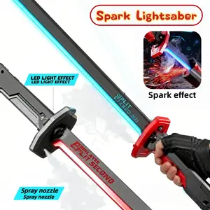 Cyberpunk Neon Sword- Rechargeable Spark Blade Sound & Fog for Rave, Cosplay & Display,Holiday Gifts In Stock Light  Lucky Green St Patrick’s Day Gifts 2026 toy