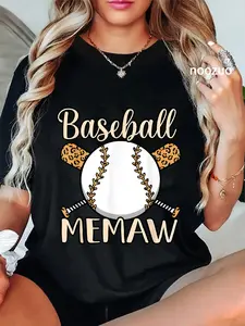 100% Cotton Baseball Memaw Sports Player Lover Coach Graphic T-Shirt