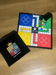 Ludo Game Legacy Fold and Go Travel Board Game 12x12 Inch Foldable with 16 Pieces 2 Dice Carrying Case for 2-4 Players Classic Fun Anywhere