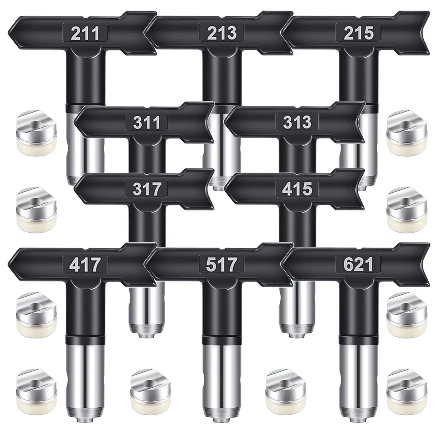 Airless Paint Sprayer Tip Set, Reversible Airless Paint Sprayer Tip, Power Tool Accessories for Painting Walls, Fences, Cars & Boats, Sprayer Nozzle, Sprayer Attachment
