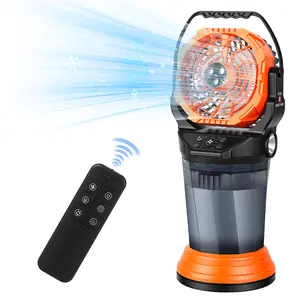 Outdoor Multi-Function Misting Fan Light, 20000mAh Huge Battery (Up to 32H), 120° Wide Oscillation & 180° Airflow, 4 Speeds + 2L Tank (Ice Water Mode), 20°F Cooling, RGB Flowing/Marquee/Breathing Light, High-Lumen Flashlight for Camping Beach Home