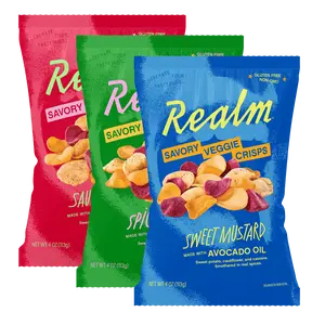 Realm Savory Veggie Crisps, Crunchy Vegetable Chips Made with Avocado Oil, Gluten Free, Non-GMO, No Seed Oil