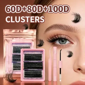 275pcs Self-Adhesive Eyelash Clusters 5D Soft Fuzzy Strips for Effortless Fox Eye & Russian Luxe Look No Glue Needed Versatile Use Clusters Spikes DIY Natural Lash Extension Kit