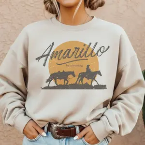 Vintage Western Sweatshirt Retro Boho Shirt Southwestern Bison Graphic Pullover Amarillo Southwest Montana Sweater Cow Print Graphic Sweatshirt Country Western Top  cowgirl  shirts southern Fabric Top Womenswear Check Cute Streetwear Soft Pullover