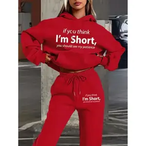 Women's Casual Sweat Suit - Long Sleeve Hoodie & Sweatpants with Pockets, Geometric Pattern Knit Set, Comfortable for Autumn/Winter, Black Fitted Clothes WomenswearGift