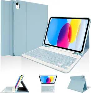 Keyboard Case for iPad (A16) 11th Gen 2025 /10th Gen 2022,  Case with Keyboard for iPad 11-inch (A16)/10.9-inch 10th Generation,Thin & Light Cover with Pencil Holder, Blue