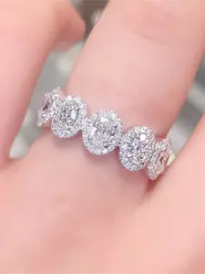 1 PC Fashion Cubic Zirconia Multi Cut Cluster Stackable Engagement Ring For Women For Wedding Anniversary Jewelry Gift Cubic Zirconia Rings