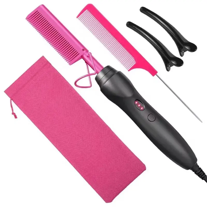 Hot Comb Set with Pink Accessories