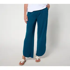 Denim & Co. Beach Regular Knit Gauze Ankle Pant