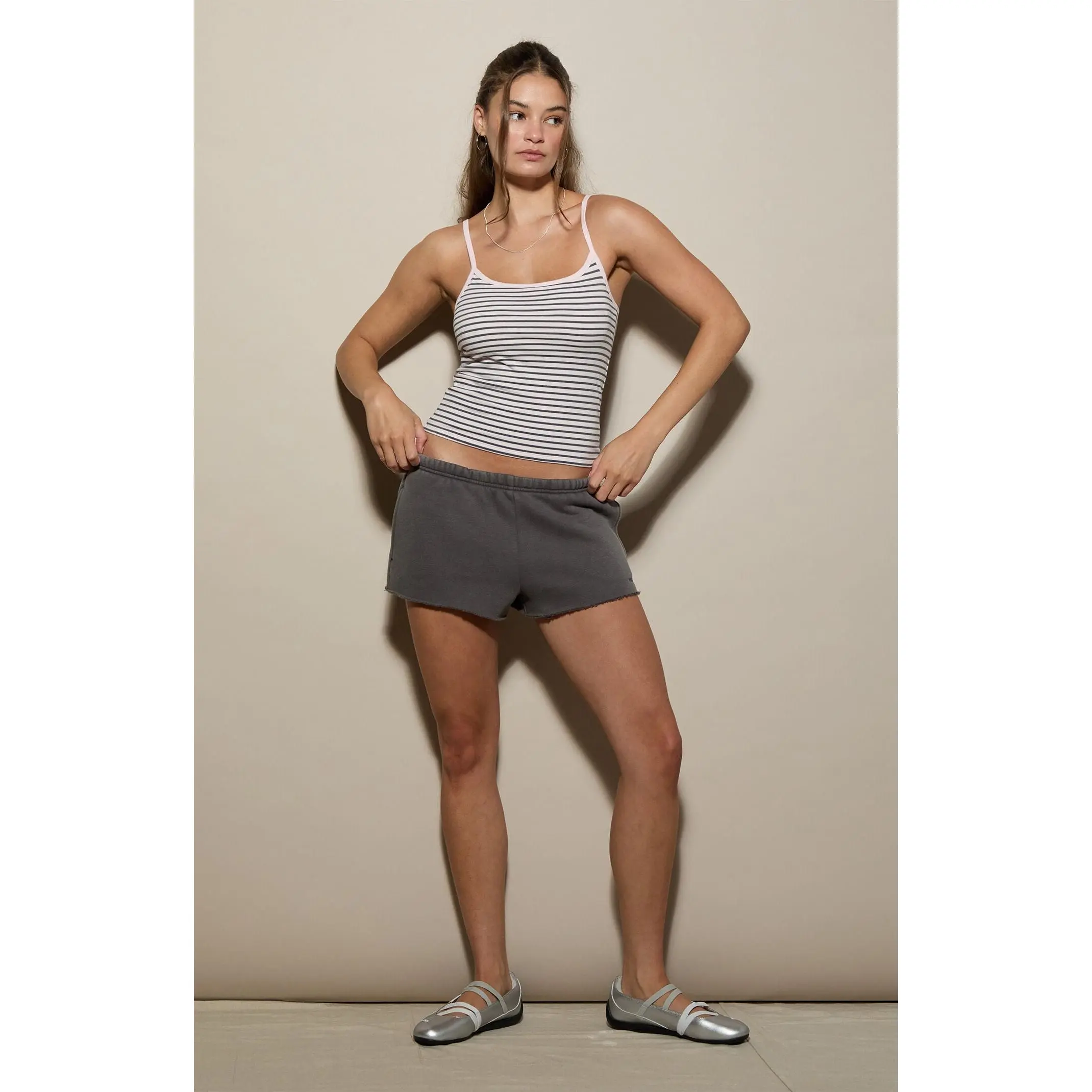 Pacsun Women's Dark Gray Ultra Soft Fleece Classic Sweat Shorts