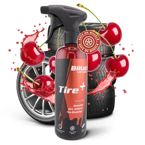 Brug’s Tire+ Tire Cleaner – Foaming Tire & Rubber Degreaser – Removes Browning, Dirt & Grime – Cherry Scent – Safe on Wheels – 16.9 fl oz