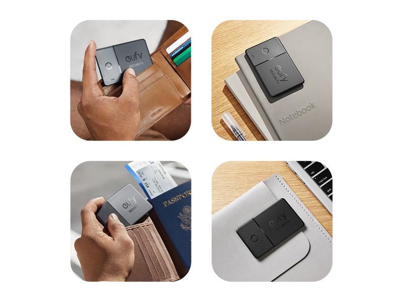 eufy Security by Anker SmartTrack Card (Black, 4-Pack), Works with Apple Find My (iOS Only), Wallet Tracker, Phone Finder, Water Resistant, Up to 3-Year Battery Life(Android Not Supported)｜Spingtok