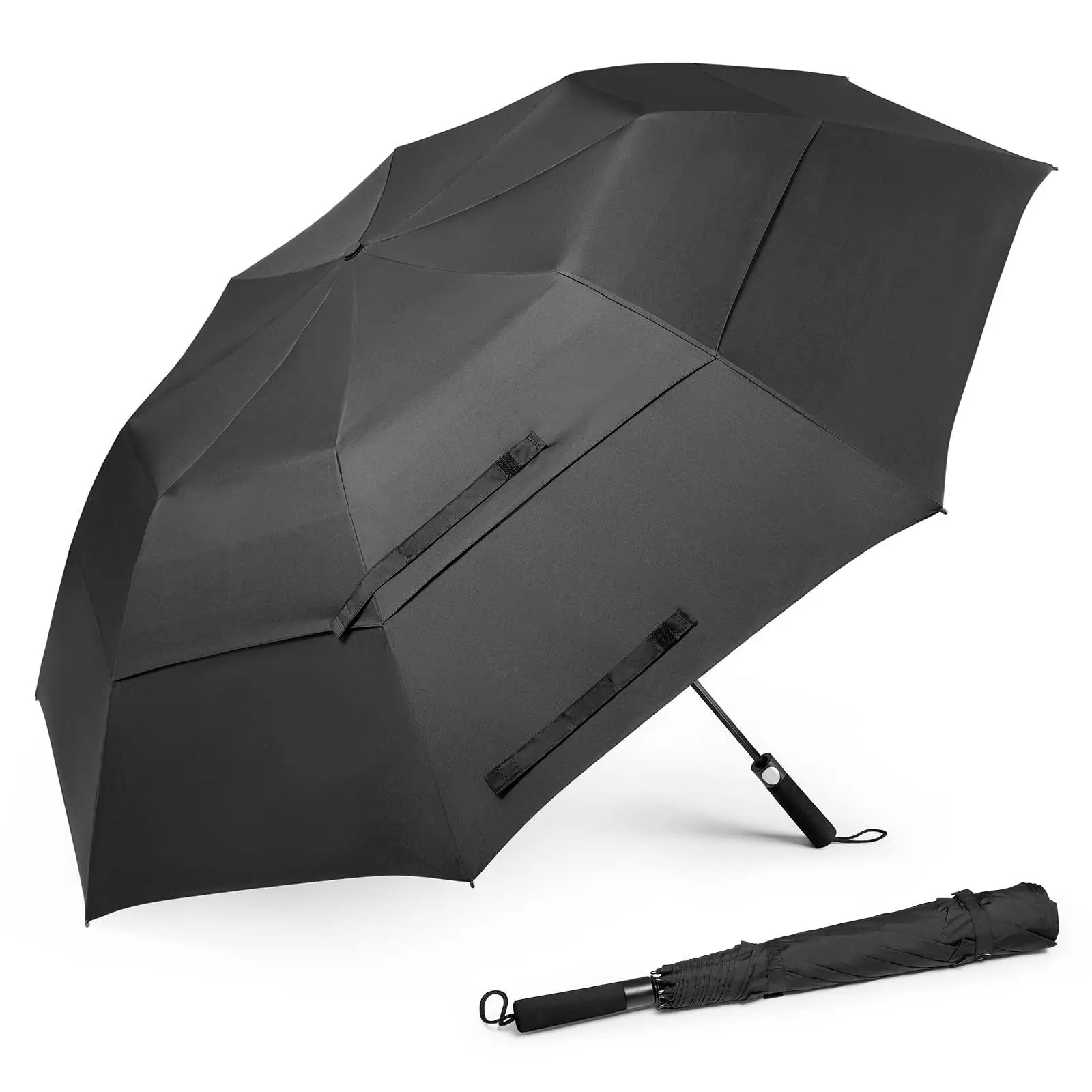 62 Inch Portable Golf Umbrella Oversize Automatic Open Stick Extra Large Double Vented Windproof Waterproof