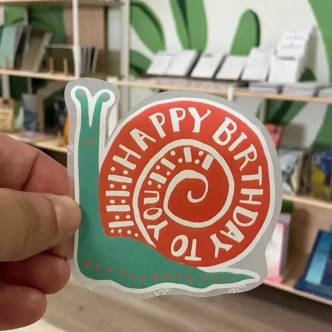 Happy Birthday Snail Sticker