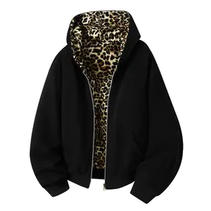 Fashion Hooded Zipper Men's Fleece Warm Jacket Coat Double Sided Couple Casual Womenswear