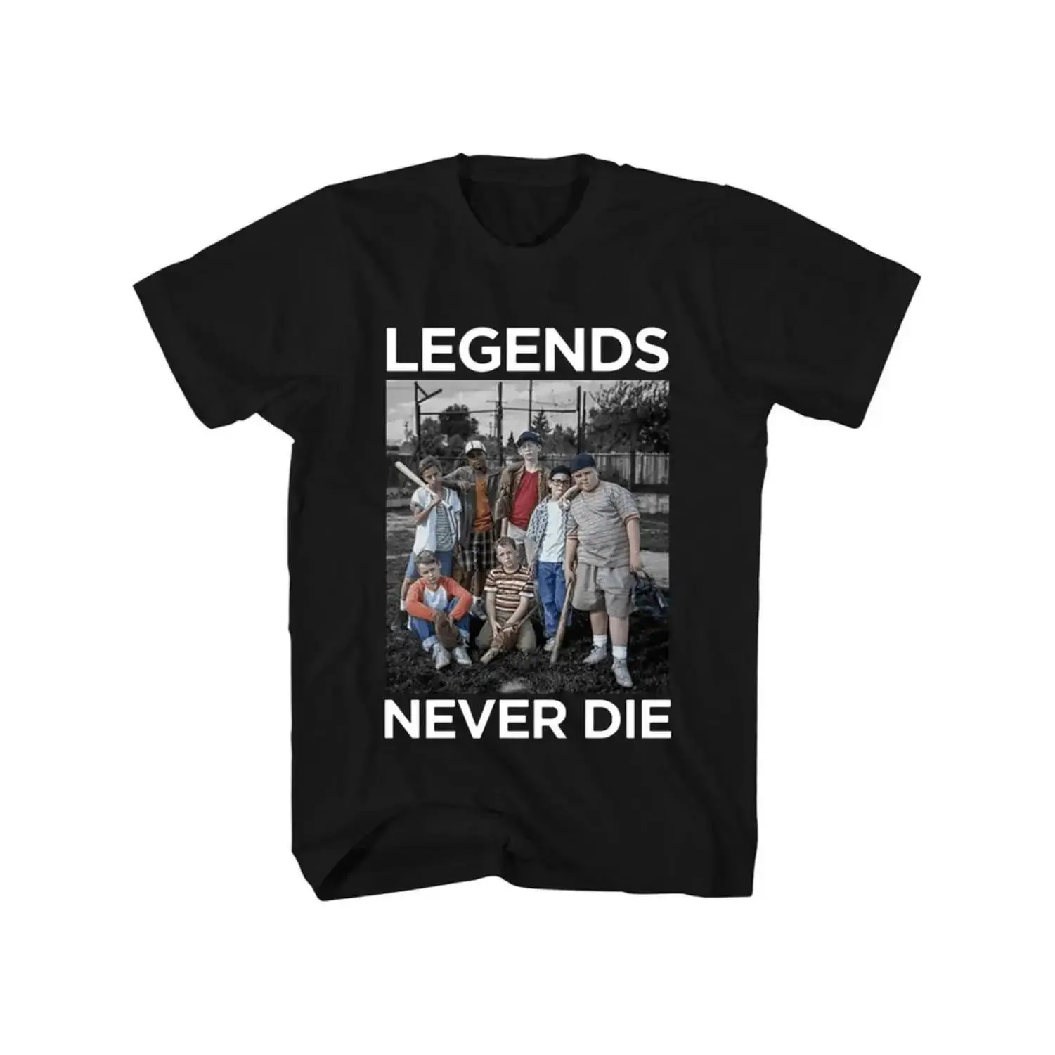 Male Regular Breathable Cotton Round Neck Short-Sleeve T-Shirt, Mens Casual Wear Graphic Tee with Youth Sandlot Movie Character Print, Sports Golf Gift Top