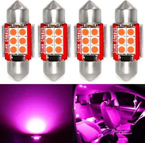 Super Bright DE LED Purple Bulb  SMD Festoon ."mm DE DE Miniature LED Bulbs for Car Interior Map Dome Trunk Courtesy Light, Pack of