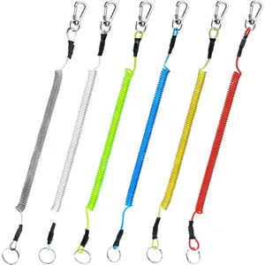 T04 Fishing Lanyards Fishing Tool/Pole Safety Coil Lanyard Retractable Wire Inside Tup Cover