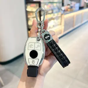 ACEBOY for Mercedes Benz key cover. Beautiful TPU Key Case Compatible with CLS CLK AMG ML C CL E S SL SLK G GLC GLE GLS M R Smart Remote Key