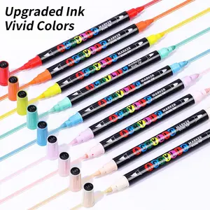 Guangna 48 Color Dual Tip Skin Tone Marker Set, Student Use, Blendable Watercolor Markers, DIY Journaling, Professional Art Supplies