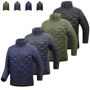 Men's Stand Collar Plaid Lightweight Down Jacket Multi-Color Fashion Warm Short Coat Casual Versatile Autumn Winter Down Coats