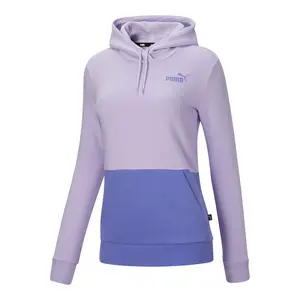 PUMA Womens Essentials Colorblock Hoodie Casual Outerwear Casual Hoodie - Purple
