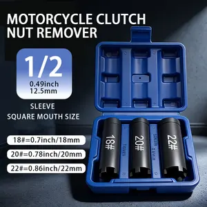 1/2 Inch Drive Twist Nut Socket Set, 18mm 20mm 22mm Rust Stuck Wheel Lug Nut Remover