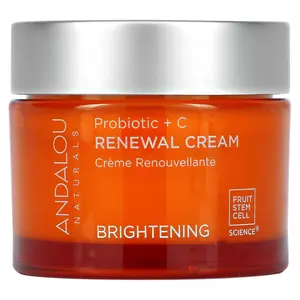 Andalou Naturals Renewal Cream, Probiotic + C, Brightening, 1.7 fl oz (50 ml)