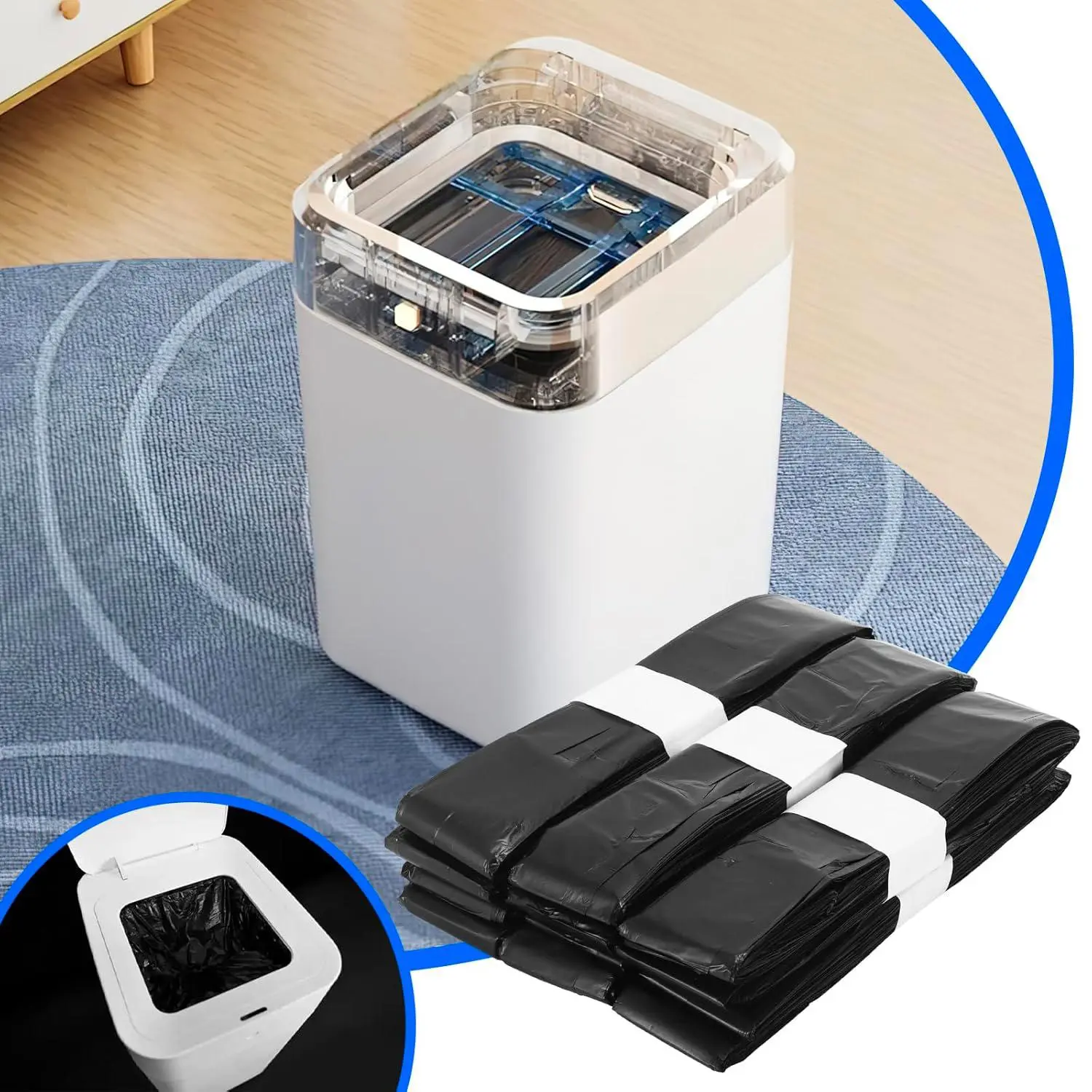 Automatic Trash Can Refill Bags, 1 Set Replacement Smart Bin Self Sealing Auto Refill Bags, Trash Bags for Home Office Hotel Dormitory Salon, Home Essentials, Household Items, Trash Pack