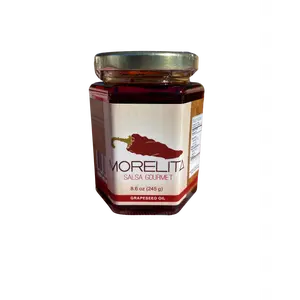 Morelita Salsa Gourmet, Grapeseed Oil Based Salsa with Morita Peppers (Salsa Macha) 8.6 oz