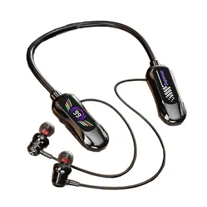 Neck-Hanging Wireless Bluetooth Earphones LED Digital Display Ultra-Long Standby Ear Return Function Karaoke Headset