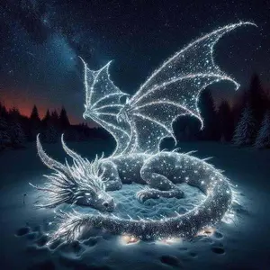 5D DIY Full Drill Diamond Painting - Glowing Dragon Diamond Painting Kit, Mosaic Canvas DIY Wall Art, Home Wall Decoration.