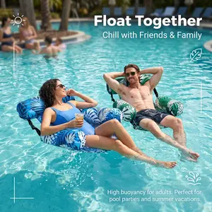2-Pack Inflatable Floating Hammock Lounger, Portable Soft Floating Chair, Comfort Water Relax Seat for Pool Lake Beach Summer Outdoor Leisure Use