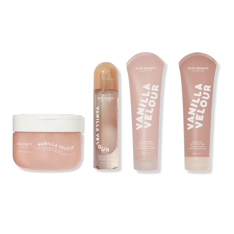Body Care Set, Ultra Nourishing Body Lotion (8 Oz) + Hair & Body Mist (6.7 Oz) + Exfoliating Sugar Scrub (9 Oz) + Foaming Gel Body Wash (10 Oz) For Head To Toe Scented Routine ($57 Value!)