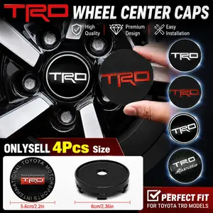 4Pcs 60mm Car Wheel Center Logo Cover, Cap, Trim Accessories, Premium Design for Tacoma TRD Pro, 4Runner TRD Pro, Tundra TRD Pro, Camry TRD, RAV4 TRD Off-road Edition