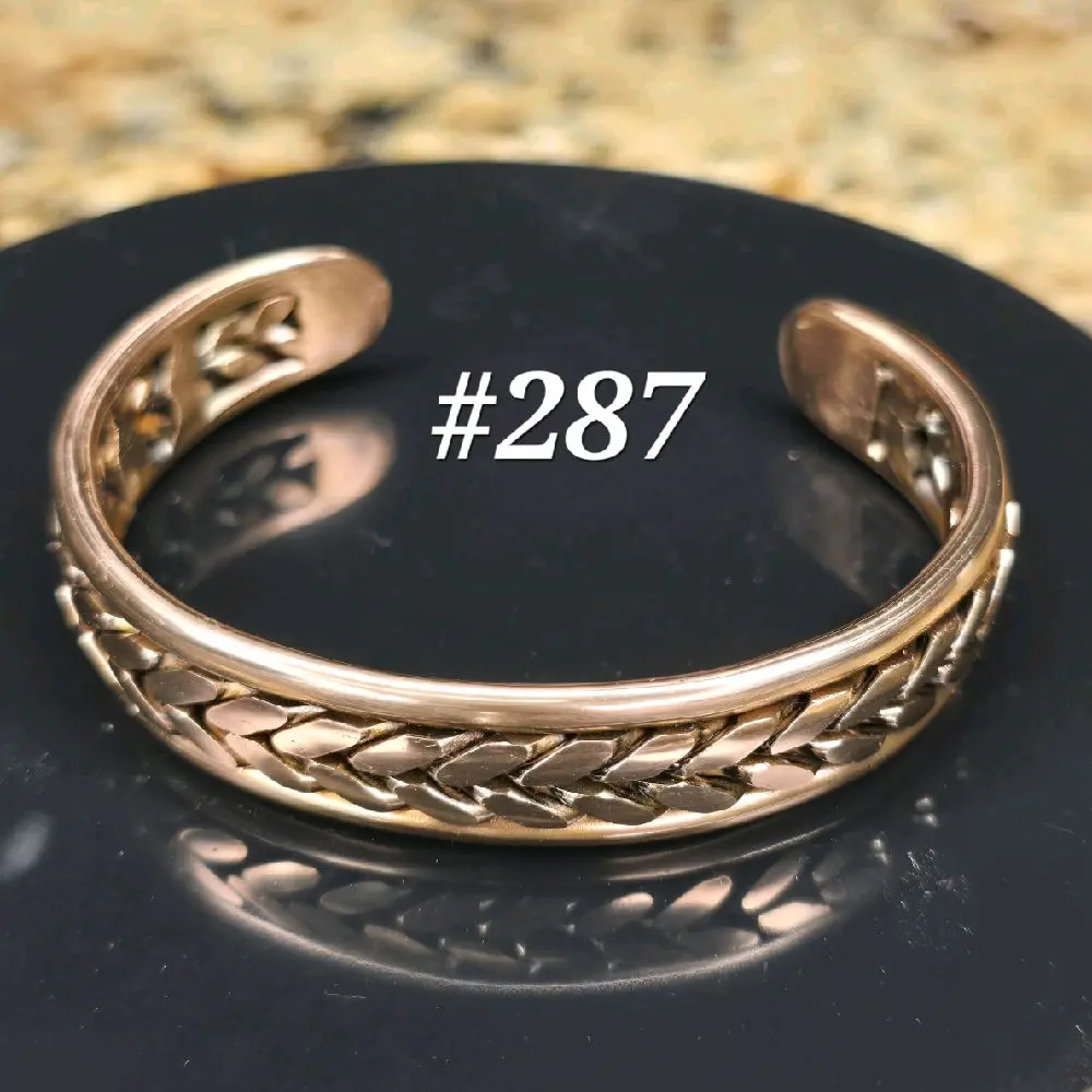 #287 Silicon Bronze 5 3/4" x 1/2" Hand-Woven Cuff Bracelet Handmade Artisan Jewelry Unisex Gift Ready Open Cuff Design Comfortable Daily Wear
