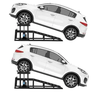 Garvee Heavy Duty Hydraulic Service Ramps 2 Pack, 5 Ton / 11,000 LBS Total Capacity, Adjustable Lift Height 9.8" to 16.2", Low Profile Steel Vehicle Ramps for Car & Truck Oil Changes and Garage Maintenance