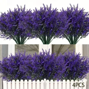 12pcs Spring Artificial Lavender Flowers, UV-Resistant Indoor Outdoor Decor, Low Maintenance, Garden Wedding Home Porch, All Seasons