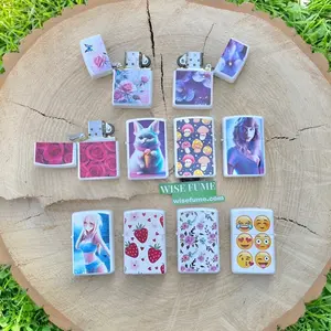 Pick 1 flip top lighters .Strawberry photo lighters. Flowers photo lighters. Cute girl lighters. Full metal lighters. DOUBLE side photo lighters. camping outdoors lighters