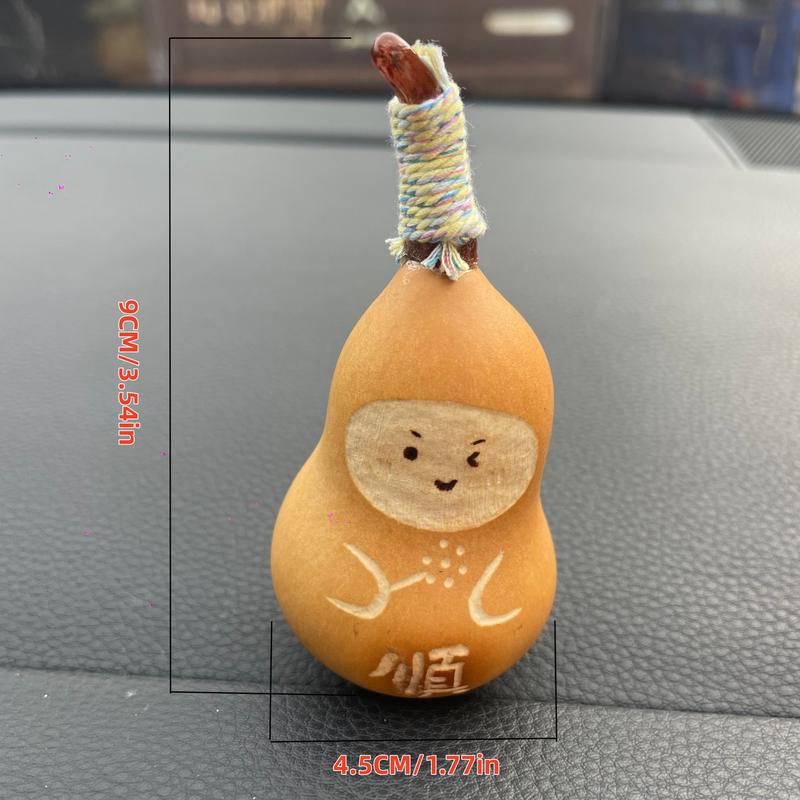 Natural Small Gourd Stencil Painting Hanging Decoration, Office Stress Relief Ornament, Lucky Emotion Stability Charm, Cute Heritage Craft