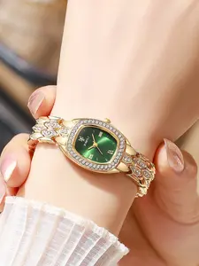 Bling Sparkle Vintage Women Watch, Luxurious Feel with Waterproof Feature, Perfect for Commuting and Dates, Elegant Wrist Accessory