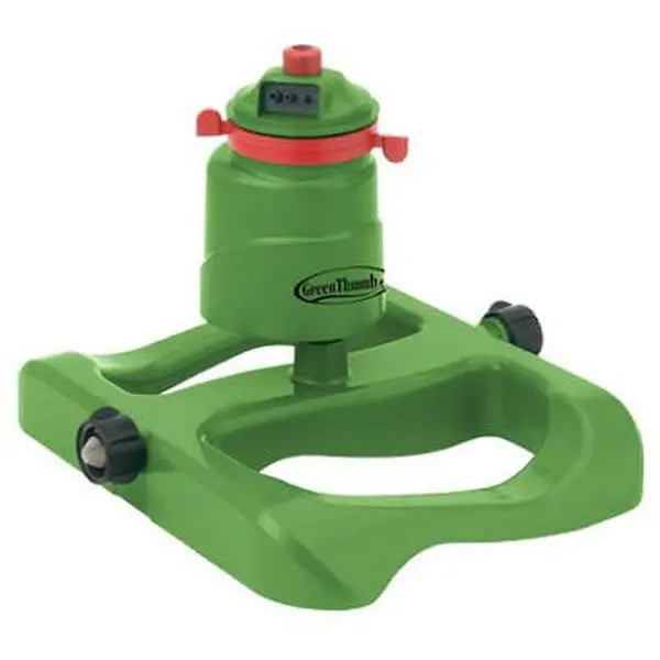 Fiskars 119563 Green Thumb Turbine Rotary Garden Lawn Sprinkler - Adjustable Nozzle, Even Watering Home Improvement Irrigation Tool, Rotary Garden Sprinkler
