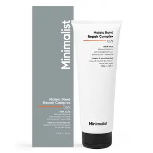 Minimalist Hair Mask for Damaged Hair & Frizzy Hair | Post Shampoo | Maleic Bond Repair Complex 5% | Transglutaminase, Amino Acids & Ceramides | For Women & Men | 7.05 Oz/200 gm