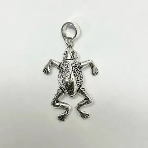 Sterling Silver 925 Little Frog Moving Pendant Jewelry