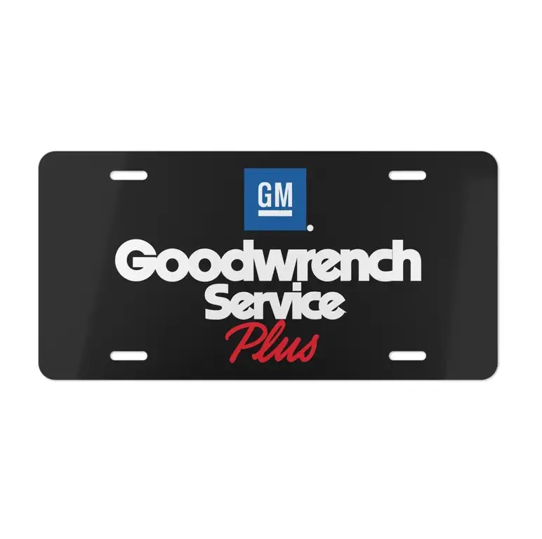 [AUTO] GM Goodwrench License Plate, Aluminum Front Car Tag, Classic Automotive Garage Decor