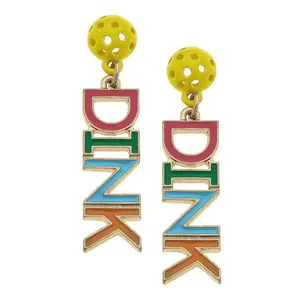 Ellie Pickleball Enamel Dink Earrings in Multi