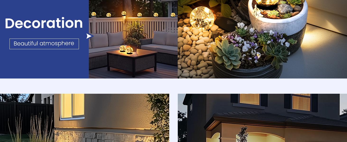 Solar Lights Outdoor for Garden Patio Porch, Multipurpose Solar Ball Shaped Outdoor Lights, Christmas Decor Birthday Gifts for Mom Women, Solar Globe Lights Waterproof Cracked Glass Outdoor Decorations Balcony Backyard glass ball Solar Lights Outdoor for Garden Patio Porch, Multipurpose Solar Ball Shaped Outdoor Lights, Christmas Decor Birthday Gifts for Mom Women, Solar Globe Lights Waterproof Cracked Glass Outdoor Decorations Balcony Backyard glass ball